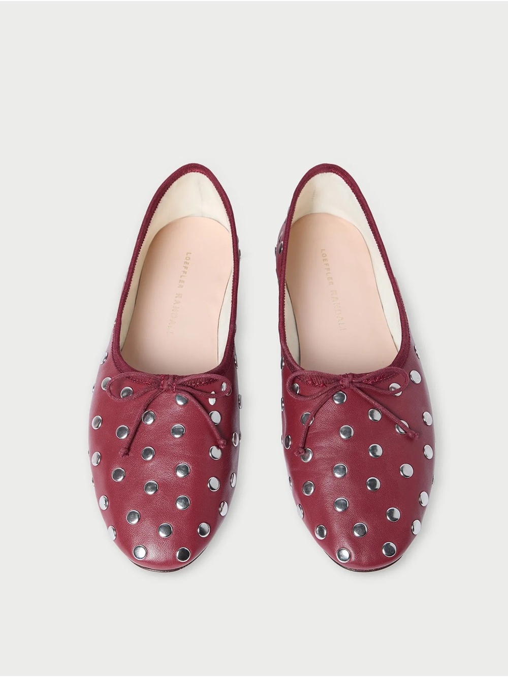 Loeffler Randall Wine Red Studded Ballet Flats